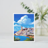 Ibiza Spanje Kunst vintage reisillustratie Briefkaart (Staand voorkant)