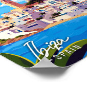 Ibiza Spanje Kunst vintage reisillustratie Poster (Hoek)