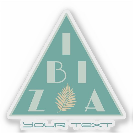 Ibiza Spanje logo modern strand kleuren Sticker (Voorkant)