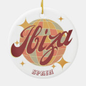 Ibiza Spanje Party Disco bal Retro Keramisch Ornament (Achterkant)