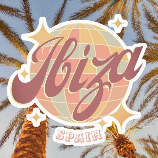 Ibiza Spanje Party Disco bal Retro  Sticker