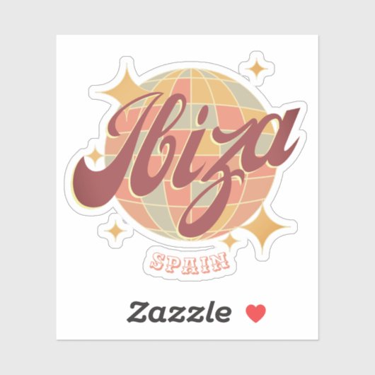 Ibiza Spanje Party Disco bal Retro  Sticker (Vel)