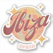 Ibiza Spanje Party Disco bal Retro  Sticker (Voorkant)