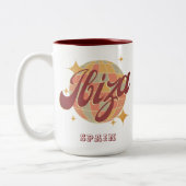 Ibiza Spanje Party Disco bal Retro  Tweekleurige Koffiemok (Links)