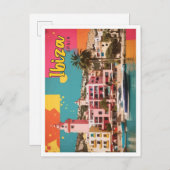 Ibiza Spanje Pop Kunst Reizen Illustratie Briefkaart