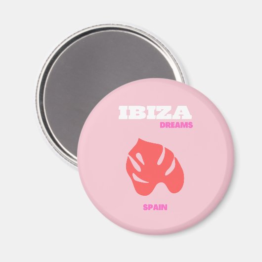 Ibiza, Spanje, Preppy, Preppy kamer, Roze Magneet (Voorkant / Achterkant)
