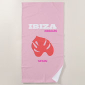 Ibiza, Spanje, Preppy, Preppy kamer, Roze Strandlaken (Voorkant)
