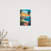 Ibiza Spanje Reis Kunst Vintage Poster (Keuken)