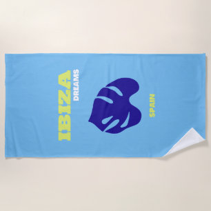 Ibiza, Spanje, Reiskunst, Blauw, Turquoise Strandlaken