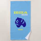 Ibiza, Spanje, Reiskunst, Blauw, Turquoise Strandlaken (Voorkant)