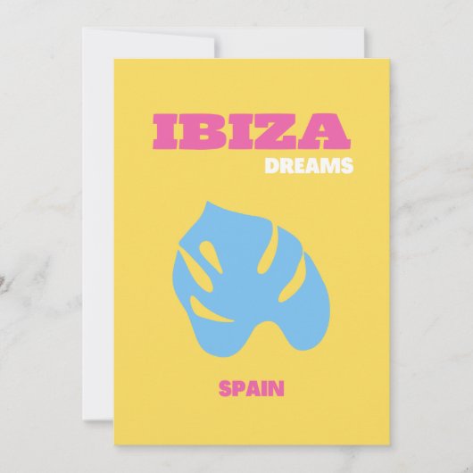 Ibiza, Spanje, Reiskunst, Geel Bedankkaart (Voorkant)