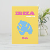 Ibiza, Spanje, Reiskunst, Geel Bedankkaart (Staand voorkant)