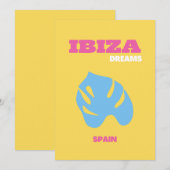 Ibiza, Spanje, Reiskunst, Geel Bedankkaart (Voorkant / Achterkant)