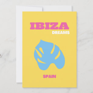 Ibiza, Spanje, Reiskunst, Geel Bedankkaart