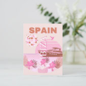 Ibiza, Spanje, Reiskunst, Preppy Art, Pastel Feestdagenkaart (Staand voorkant)