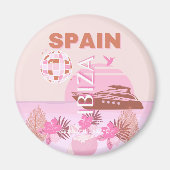 Ibiza, Spanje, Reiskunst, Preppy Art, Pastel Magneet (Voorkant)