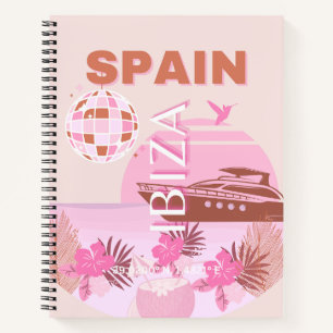 Ibiza, Spanje, Reiskunst, Preppy Art, Pastel Notitieboek