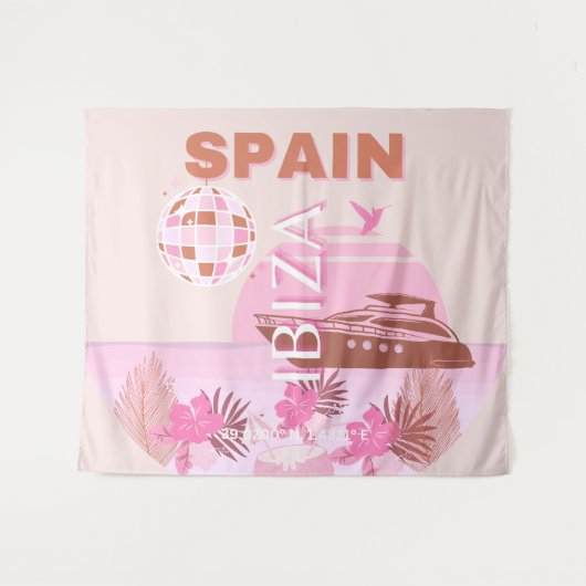 Ibiza, Spanje, Reiskunst, Preppy Art, Pastel Wandkleed (Voorkant (horizontaal))