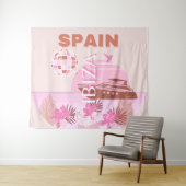 Ibiza, Spanje, Reiskunst, Preppy Art, Pastel Wandkleed (In Situ (horizontaal))