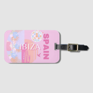 Ibiza, Spanje, Reiskunst, Preppy Art, Roze Bagagelabel