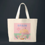 Ibiza, Spanje, Reiskunst, Preppy Art, Roze Grote Tote Bag<br><div class="desc">Een mooi design voor reiskunst dat de zonnige dagen van Ibiza weergeeft. Het is een perfecte aanvulling op elke plek en zou een geweldige aanvulling zijn op je leven.</div>