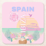 Ibiza, Spanje, Reiskunst, Preppy Art, Roze Kartonnen Onderzetters<br><div class="desc">Een mooi design voor reiskunst dat de zonnige dagen van Ibiza weergeeft. Het is een perfecte aanvulling op elke plek en zou een geweldige aanvulling zijn op je leven.</div>
