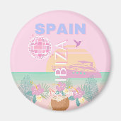 Ibiza, Spanje, Reiskunst, Preppy Art, Roze Magneet