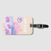 Ibiza, Spanje, Reiskunst, Preppy Art, Roze, Pastel Bagagelabel (Voorkant (horizontaal))