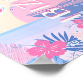 Ibiza, Spanje, Reiskunst, Preppy Art, Roze, Pastel Poster (Hoek)