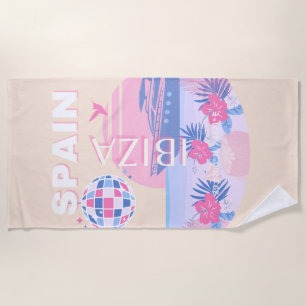 Ibiza, Spanje, Reiskunst, Preppy Art, Roze, Pastel Strandlaken