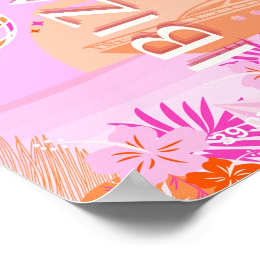 Ibiza, Spanje, Reiskunst, Preppy Art, Roze, Preppy Poster (Hoek)