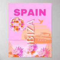 Ibiza, Spanje, Reiskunst, Preppy Art, Roze, Preppy