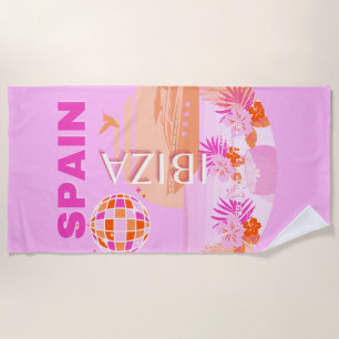 Ibiza, Spanje, Reiskunst, Preppy Art, Roze, Preppy Strandlaken