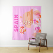 Ibiza, Spanje, Reiskunst, Preppy Art, Roze, Preppy Wandkleed (In situ)