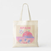 Ibiza, Spanje, Reiskunst, Preppy Art, Roze Tote Bag (Achterkant)