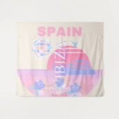 Ibiza, Spanje, Reiskunst, Preppy Art, Roze Wandkleed (Voorkant (horizontaal))