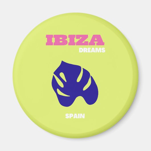 Ibiza, Spanje, Reiskunst, Preppy, Groen Magneet (Voorkant)