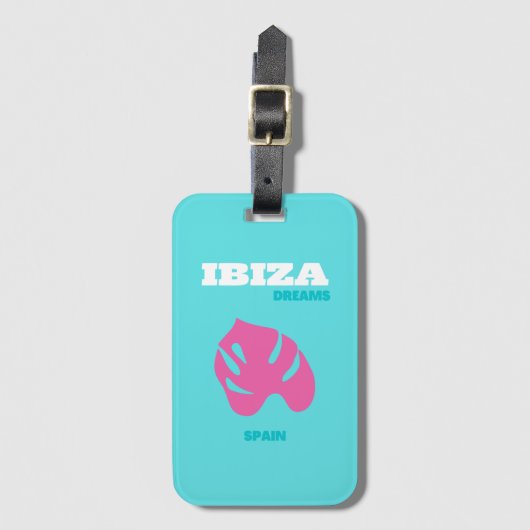 Ibiza, Spanje, Reiskunst, Preppy Kamer Bagagelabel (Voorkant (verticaal))