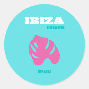 Ibiza, Spanje, Reiskunst, Preppy Kamer Ronde Sticker