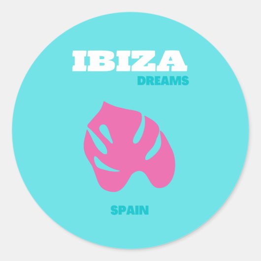 Ibiza, Spanje, Reiskunst, Preppy Kamer Ronde Sticker (Voorkant)