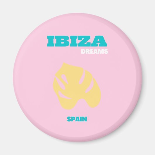 Ibiza, Spanje Reiskunst, Preppy, Roze Magneet (Voorkant)