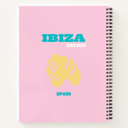 Ibiza, Spanje Reiskunst, Preppy, Roze Notitieboek (Achterkant)