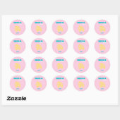 Ibiza, Spanje Reiskunst, Preppy, Roze Ronde Sticker (Vel)