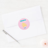 Ibiza, Spanje Reiskunst, Preppy, Roze Ronde Sticker (Envelop)
