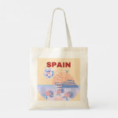 Ibiza, Spanje, Reiskunst, Retro Art, Pastel Tote Bag (Achterkant)