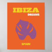 Ibiza, Spanje, Reiskunst, Retro Art, Sinaasappel Poster (Voorkant)
