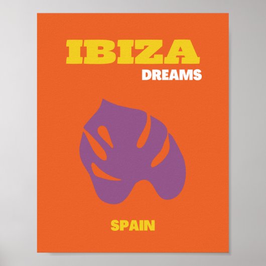 Ibiza, Spanje, Reiskunst, Retro Art, Sinaasappel Poster (Voorkant)
