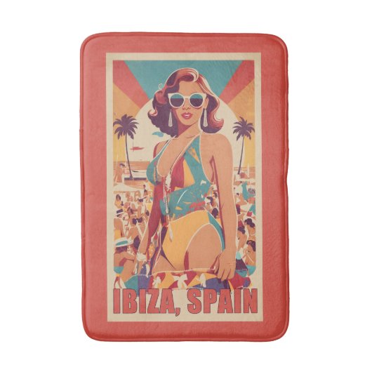 Ibiza, Spanje Reisposter Badmat (Voorkant Verticaal)