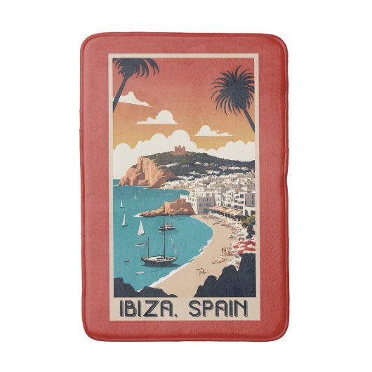 Ibiza, Spanje Reisposter Badmat (Voorkant Verticaal)