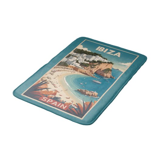 Ibiza, Spanje Reisposter Badmat (Gekanteld)